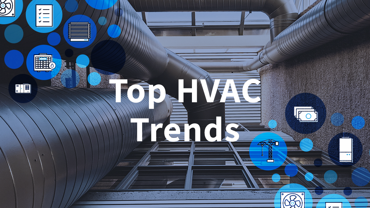 image of HVAC vents with text "Top HVAC Trends"